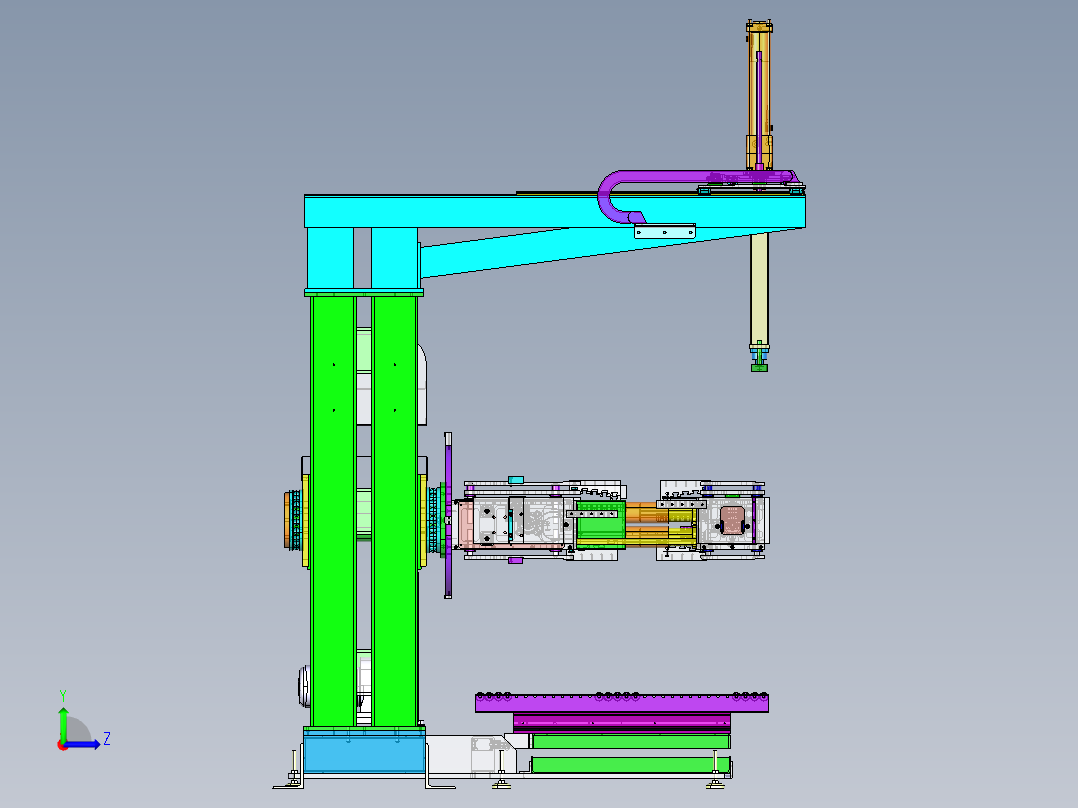 高压进线屏倍数焊接夹具CATIA左视图