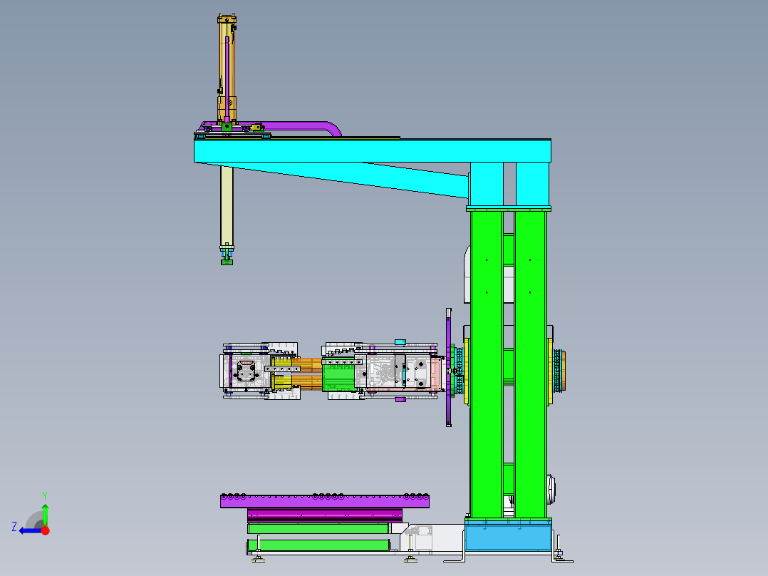 高压进线屏倍数焊接夹具CATIA右视图