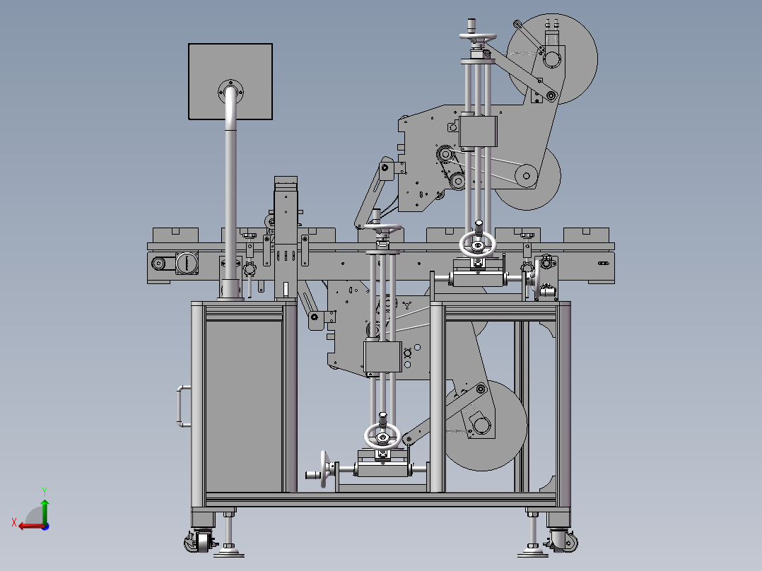 全自动纸盒贴标机3D图纸H309后视图