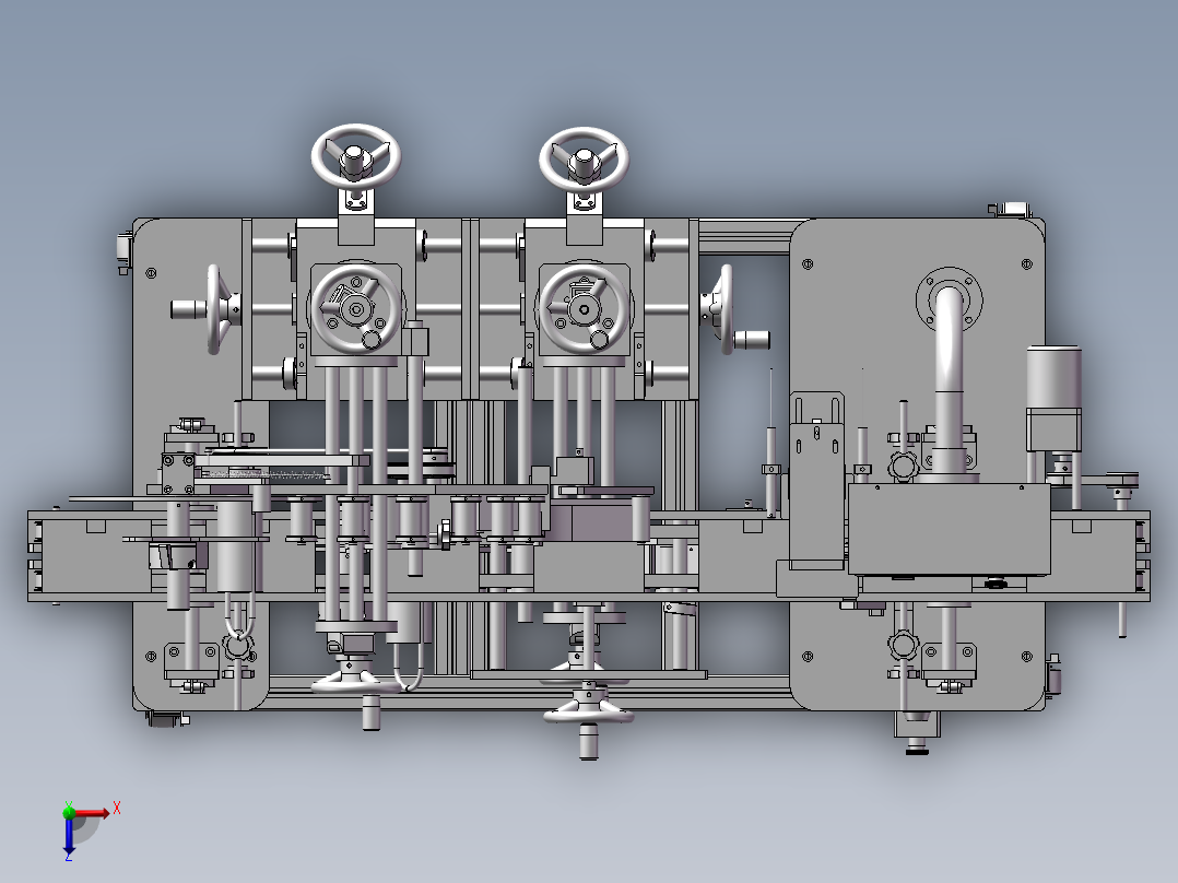 全自动纸盒贴标机3D图纸H309俯视图