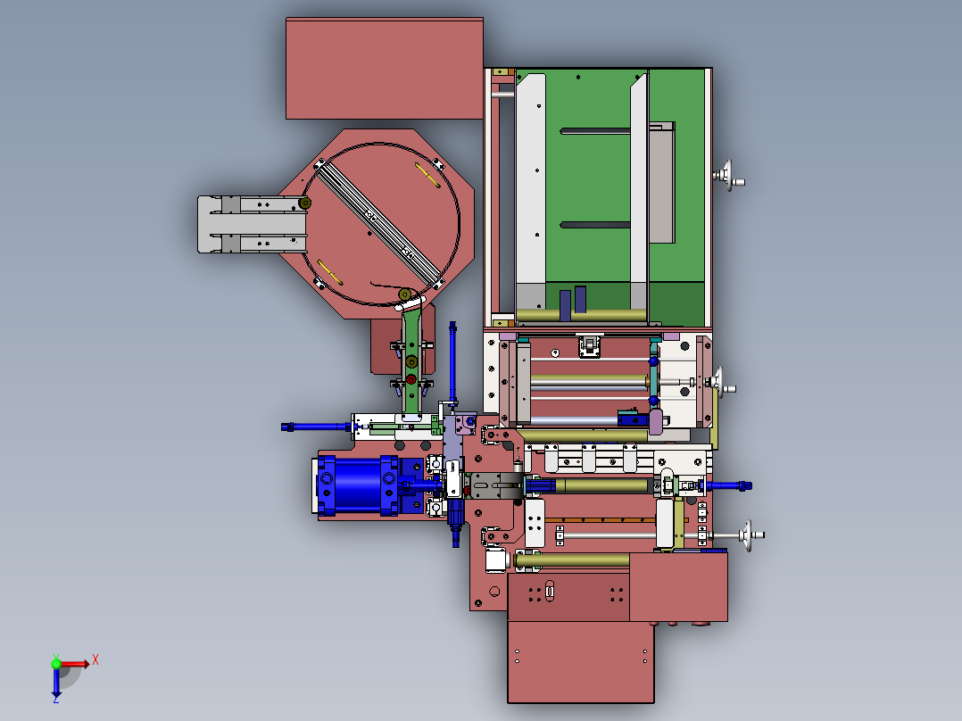 T4 滚筒底阀压装设备俯视图