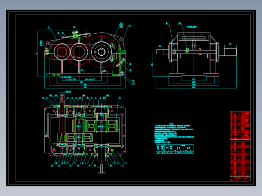 外圆磨床传动结构cad图纸说明+液压、电路图 磨床传动结构cad图纸