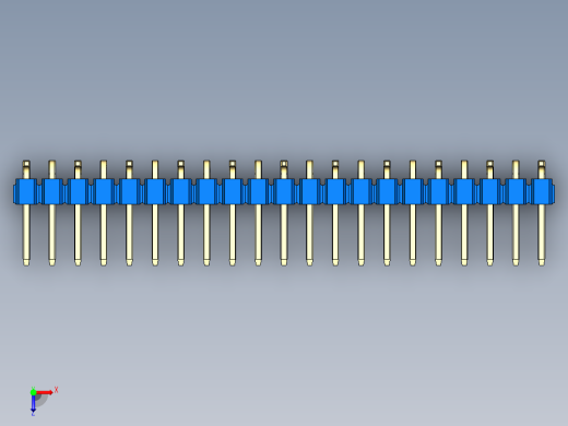 彩色公排针 100mil 2.54mm 系列-DS1022_blue_21p_100mil_Type_SMT_R1_rev1.0俯视缩略图