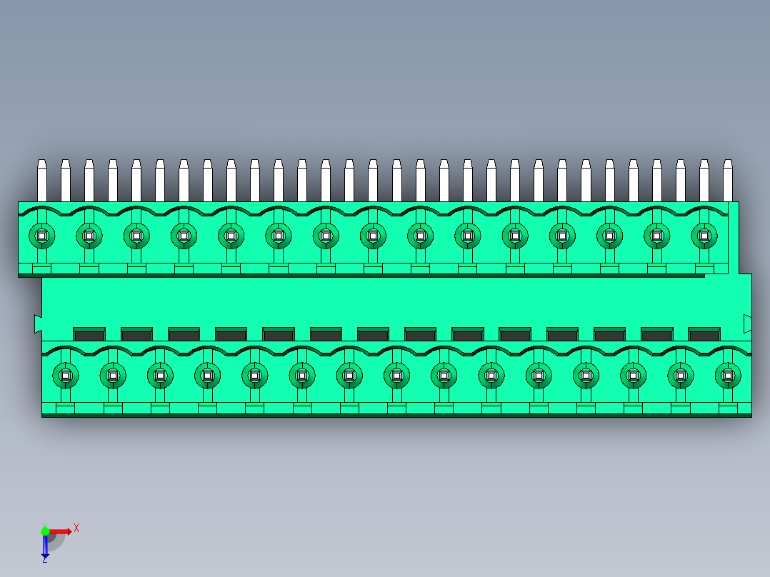 DEGSON 2EDG 系列 5.08mm 可插拔接线端子组-2EDGRT-5.08-30P-14-00AH俯视图