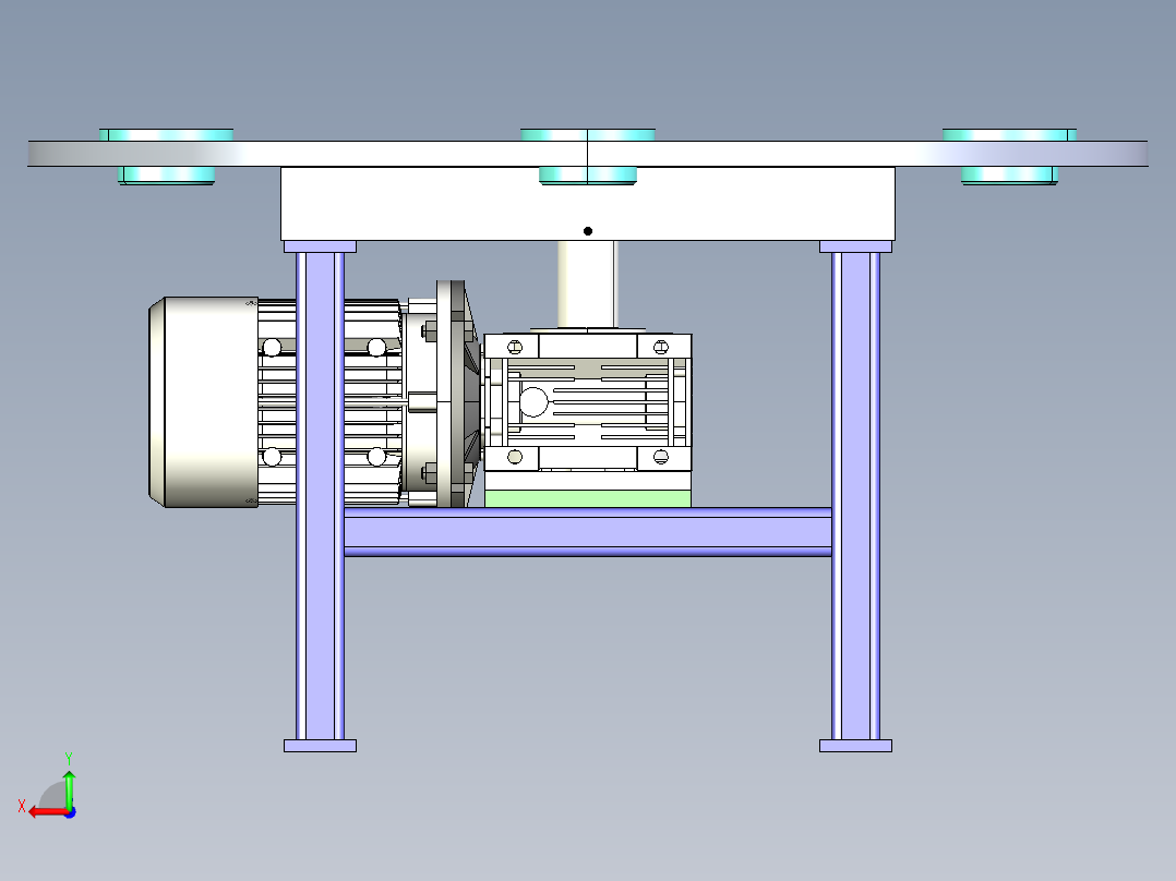 旋转工作台3D设计后视图