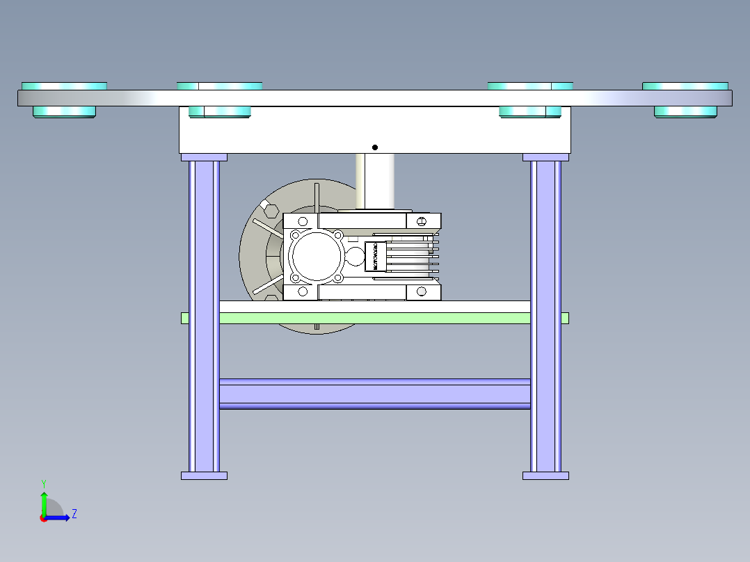 旋转工作台3D设计左视图