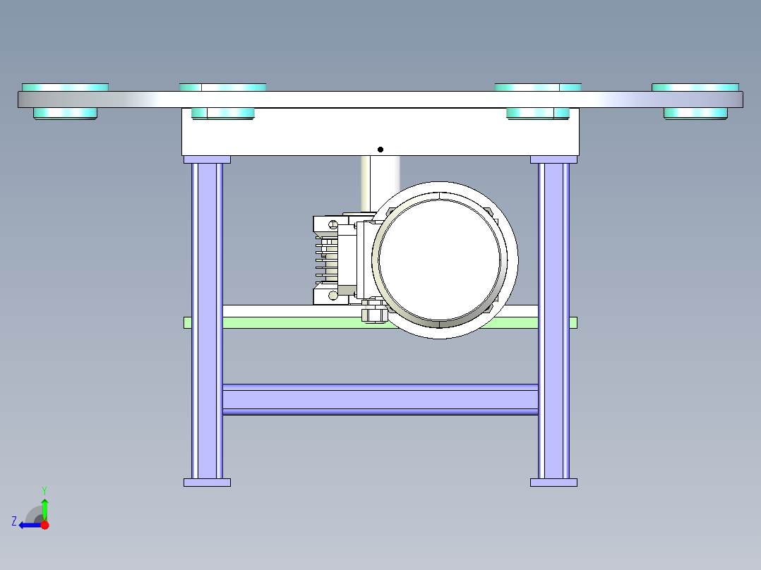 旋转工作台3D设计右视图