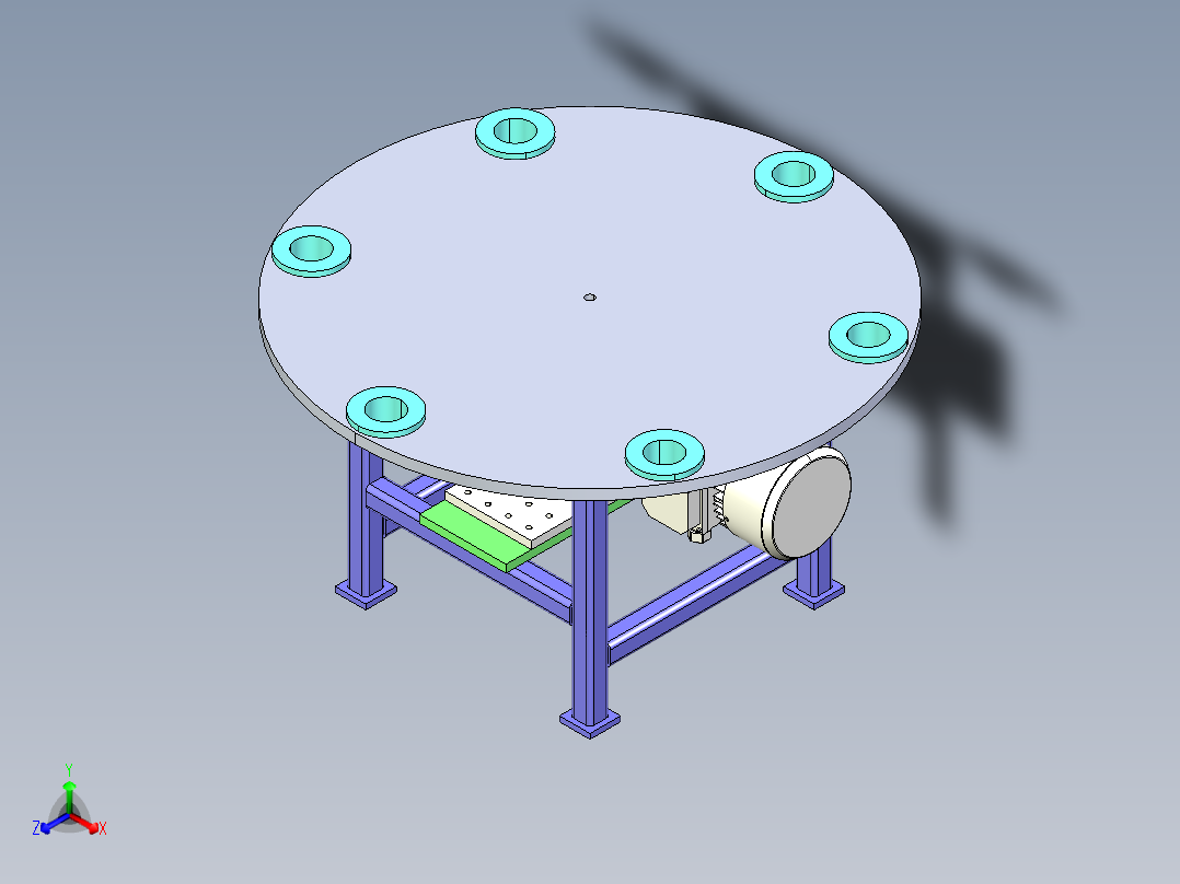 旋转工作台3D设计正等轴测图
