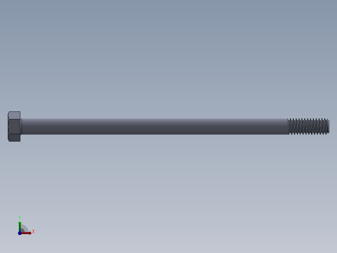 UNC 六角螺栓-Hex Bolt 0.3125-18 x 6.SLDPRT前视图