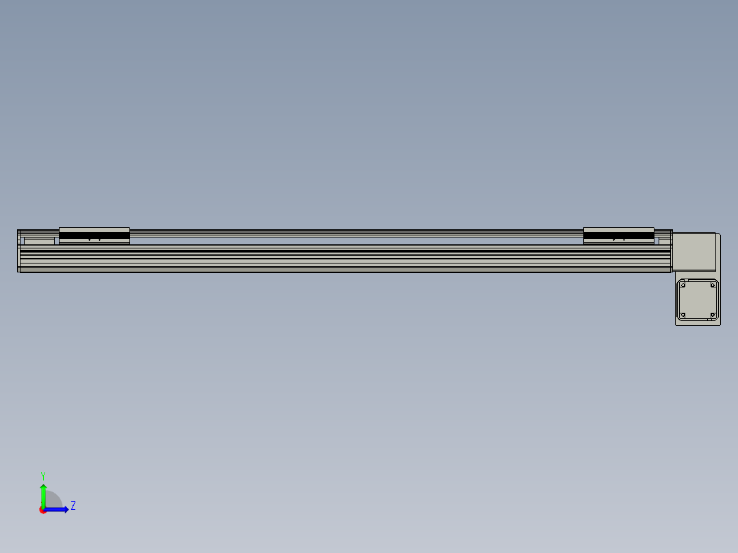 直线模组LHB17-L40-S1100-RD设计图纸左视图