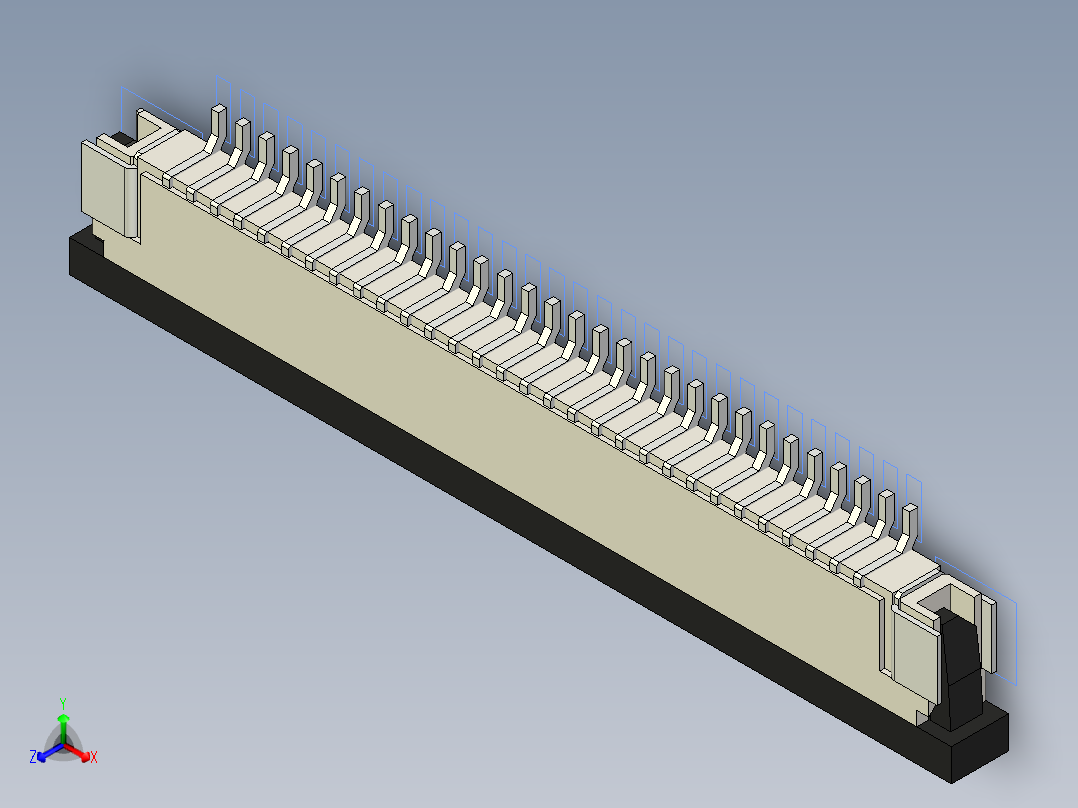 连接器 SM-FFC3B05-30-T正等轴测图