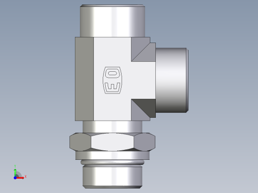 卡套式工业通用硬管接头EO_Adjustable_locknut_run_tee_LEE25SMOROMDCF前视缩略图