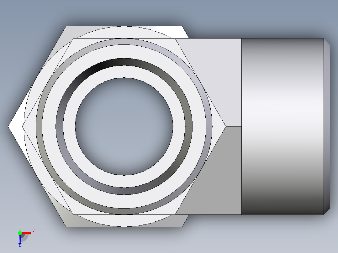 卡套式工业通用硬管接头EO_Adjustable_locknut_run_tee_LEE25SMOROMDCF俯视图