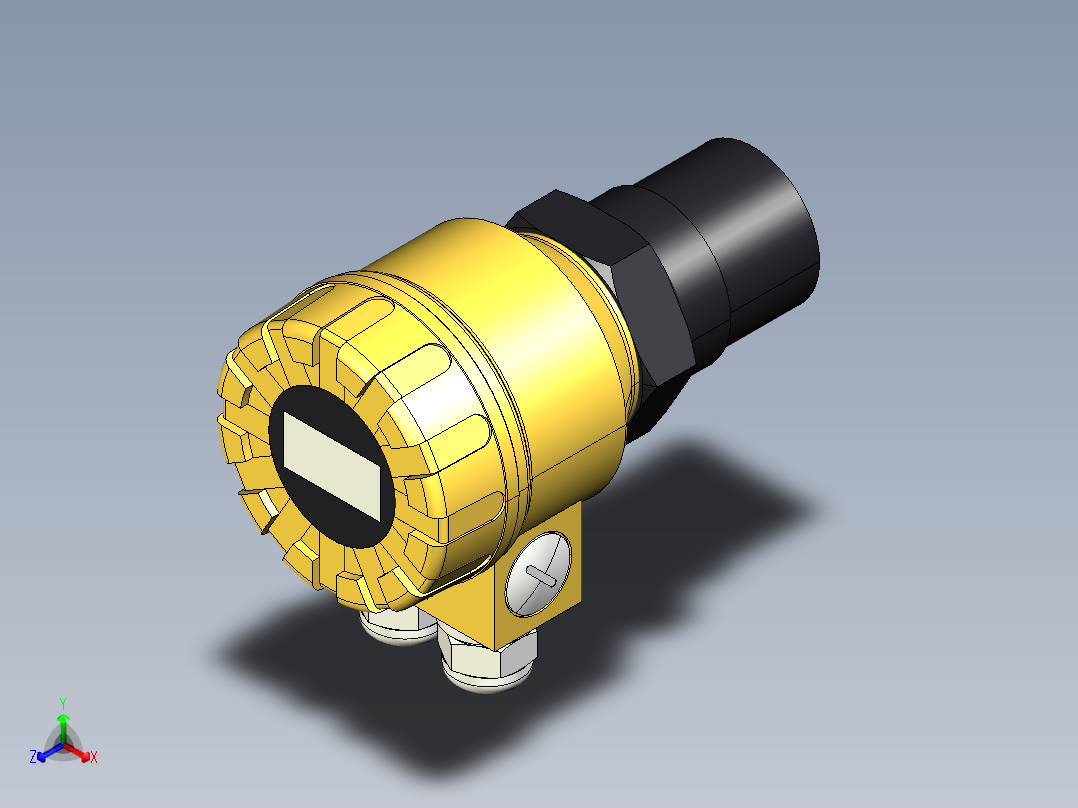 超声波设备TRANSMITTER-RANGE-6m-19.7ft-PP-body-4-20mA-2-WIRE-NPT-THREAD主视图