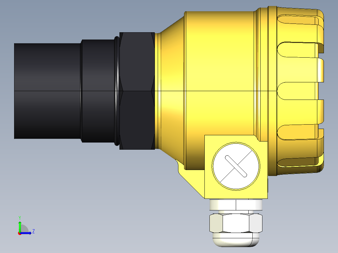 超声波设备TRANSMITTER-RANGE-6m-19.7ft-PP-body-4-20mA-2-WIRE-NPT-THREAD左视图