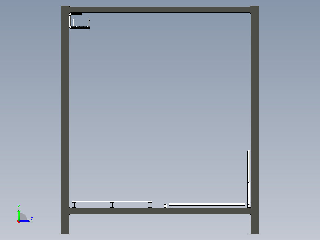 服务器机房走道左视图