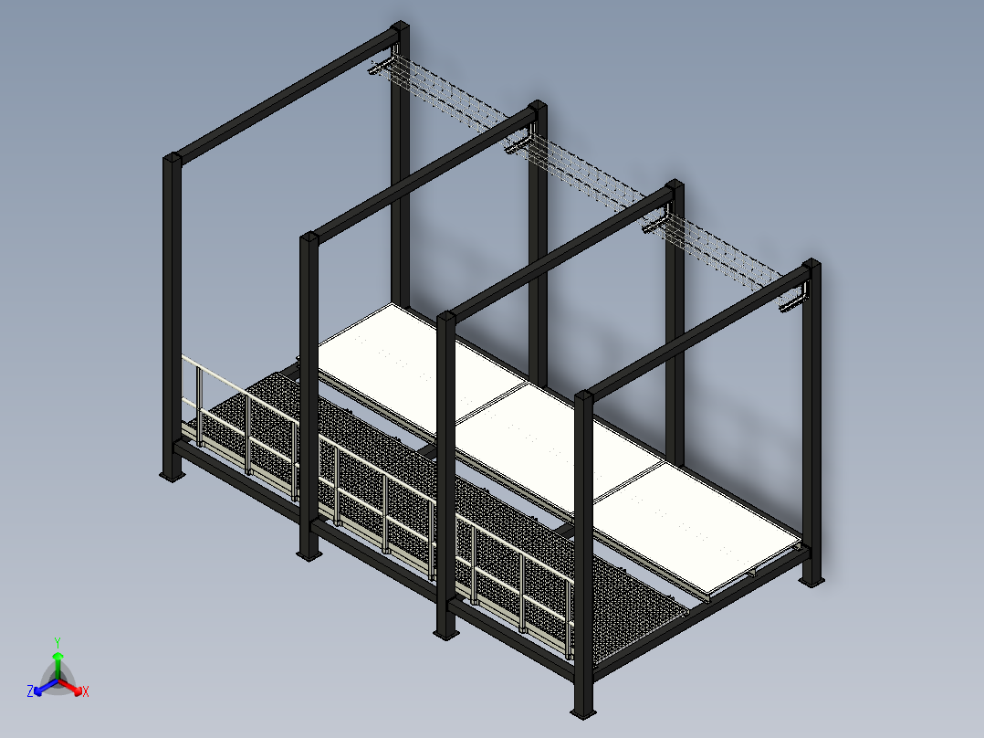 服务器机房走道正等轴测图