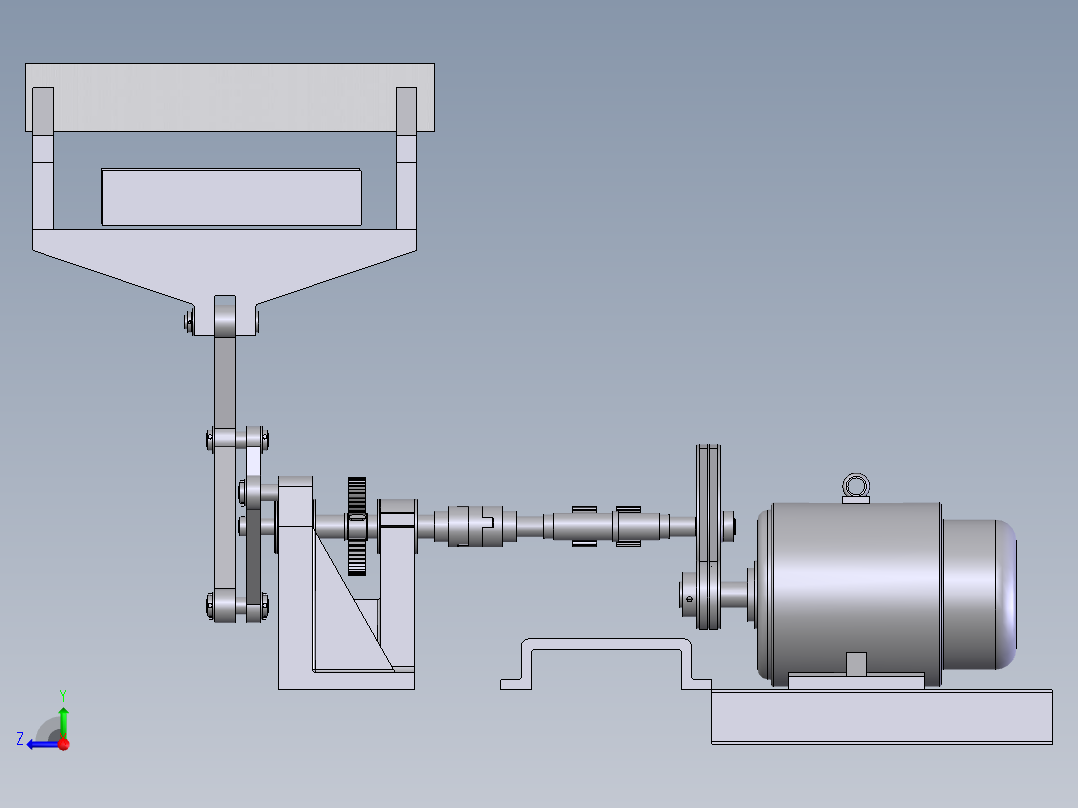 步进送料机传动系统设计（带三维图及仿真）143052右视图