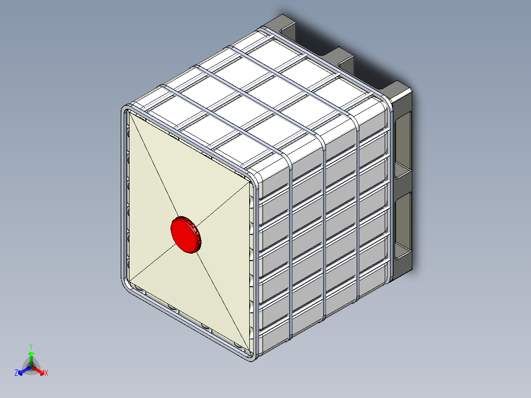 聚氨酯 1000 升水箱位于 1000x1200 尺寸托盘主视图