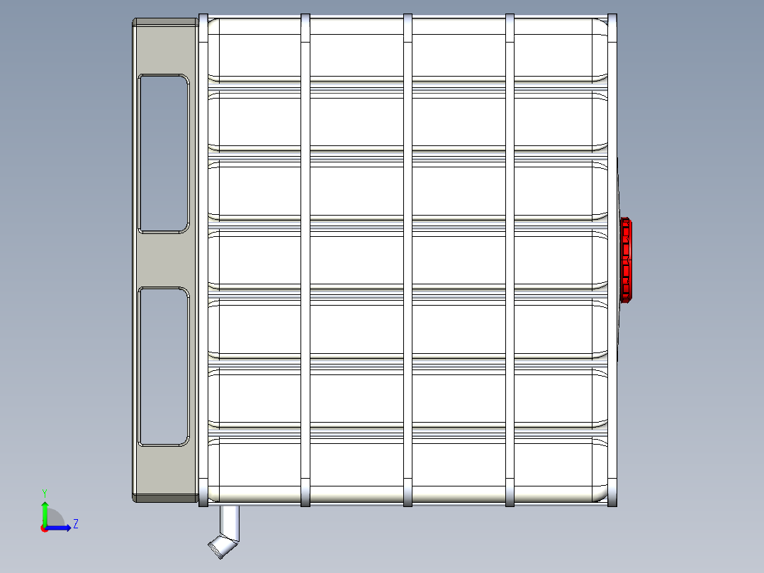 聚氨酯 1000 升水箱位于 1000x1200 尺寸托盘左视图