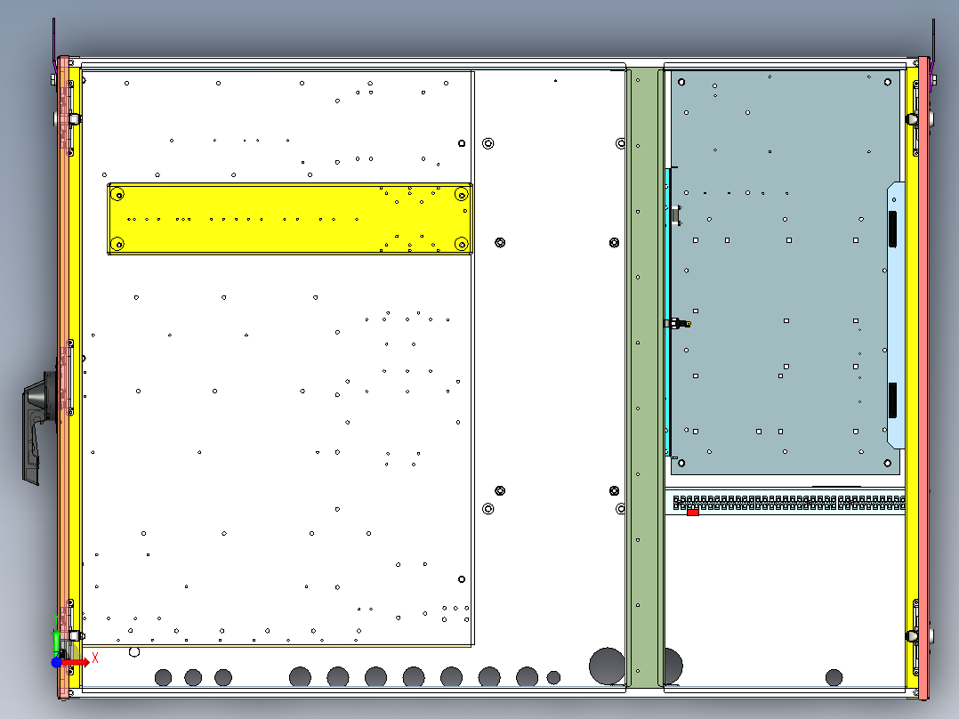 钣金_电气_柜体-stp 三维 图纸前视图