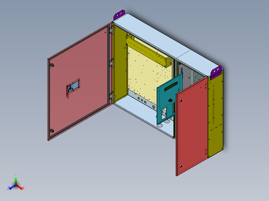 钣金_电气_柜体-stp 三维 图纸正等轴测图