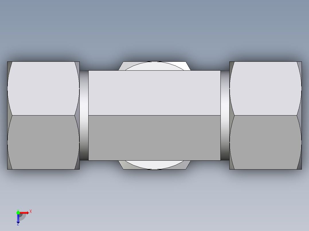 卡套式工业通用硬管接头EO_Adjustable_locknut_branch_tee_TEE20SRCF俯视图