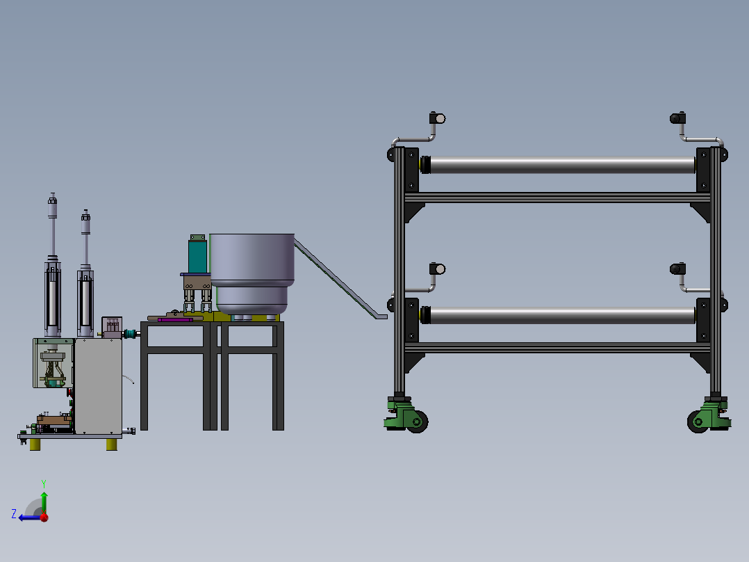 永磁生产线设备sw17可编辑右视图