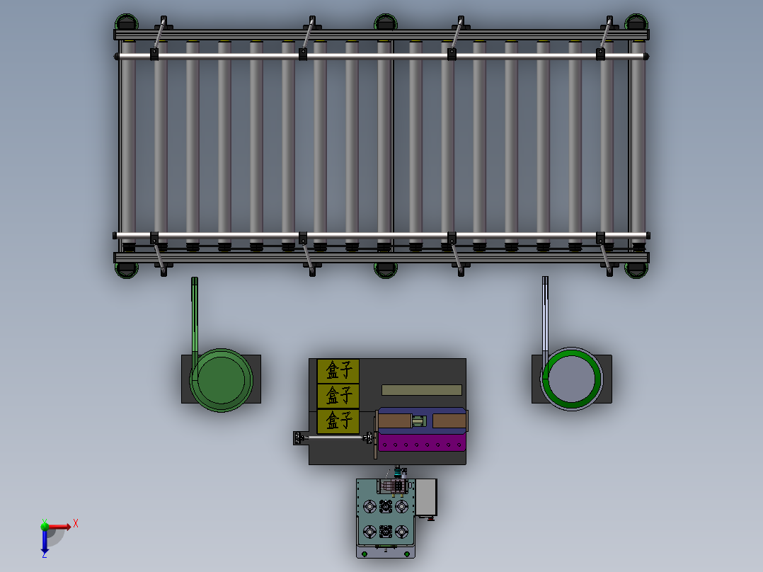 永磁生产线设备sw17可编辑俯视图