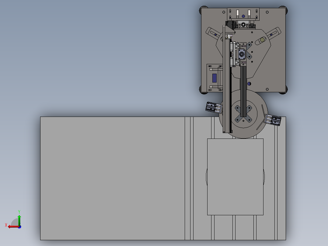 冲床圆片送料机sw14可编辑后视图