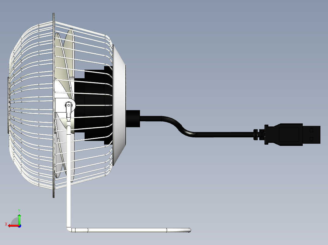 USB台式风扇（USB）后视图