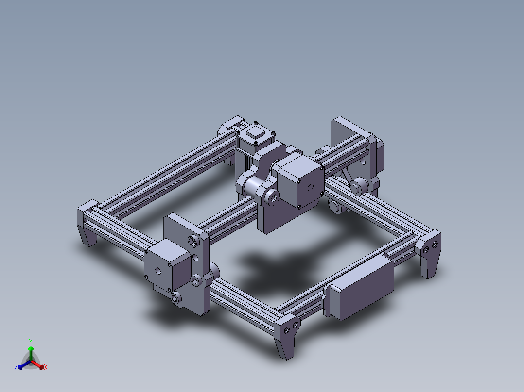 台式激光机正等轴测图