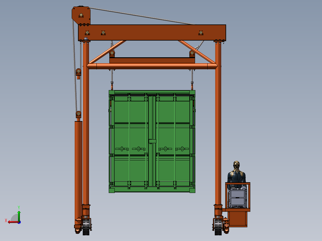 集装箱门式起重机后视图