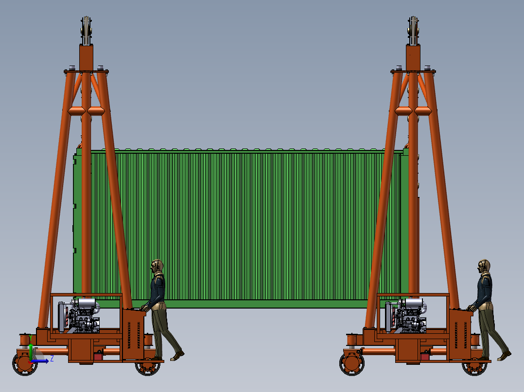 集装箱门式起重机左视图