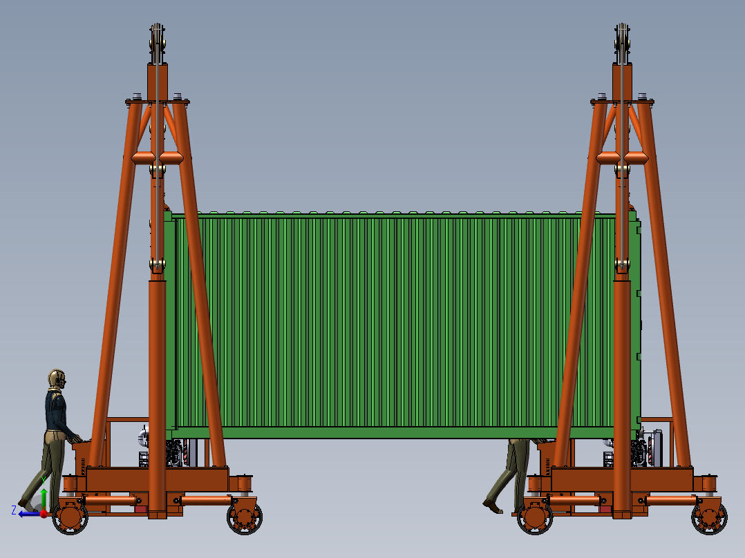 集装箱门式起重机右视图