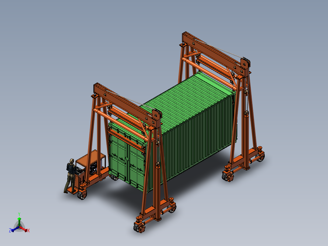 集装箱门式起重机正等轴测图