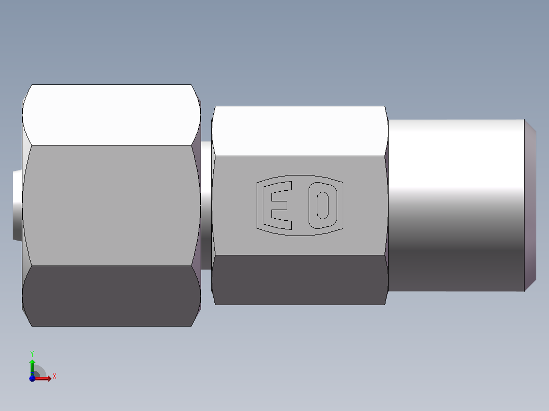 直通同径度接头、2D-14前视图