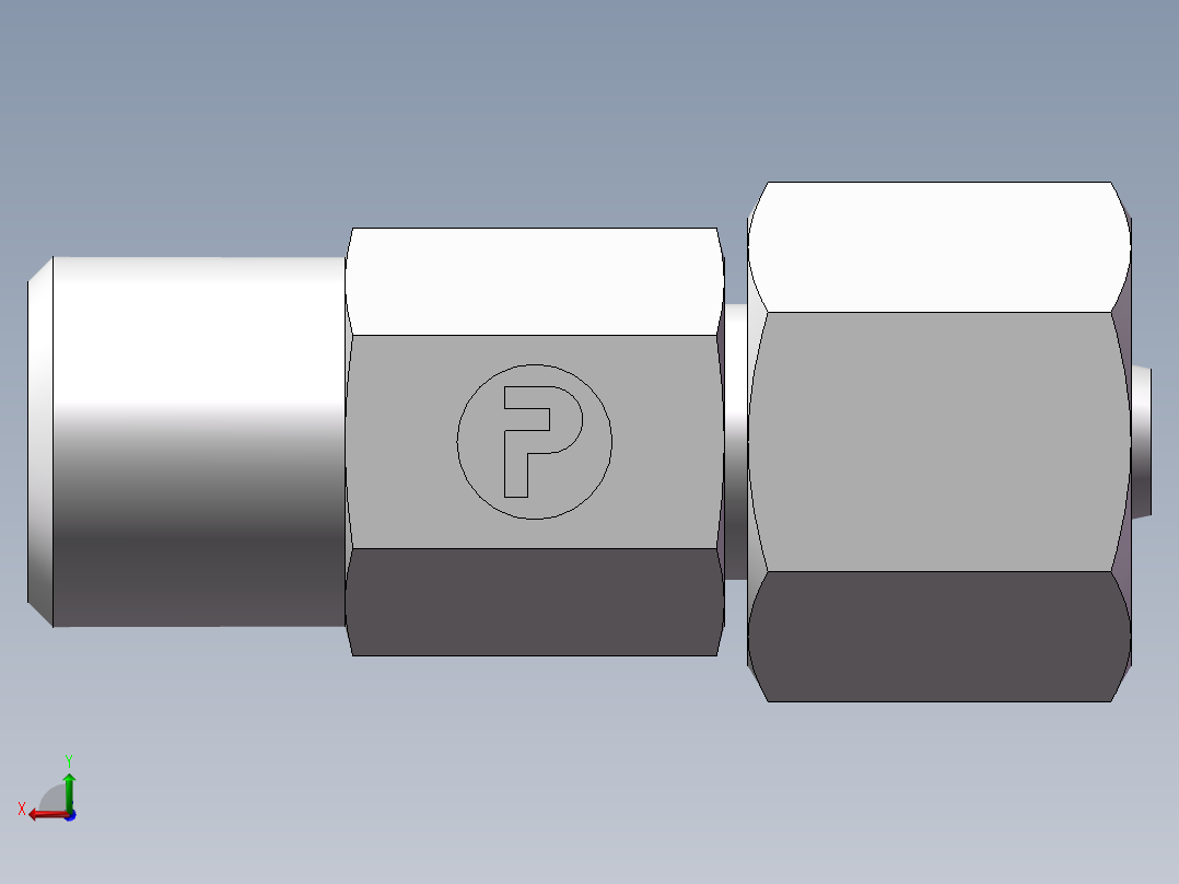 直通同径度接头、2D-14后视图