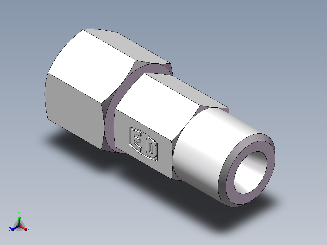 直通同径度接头、2D-14正等轴测图