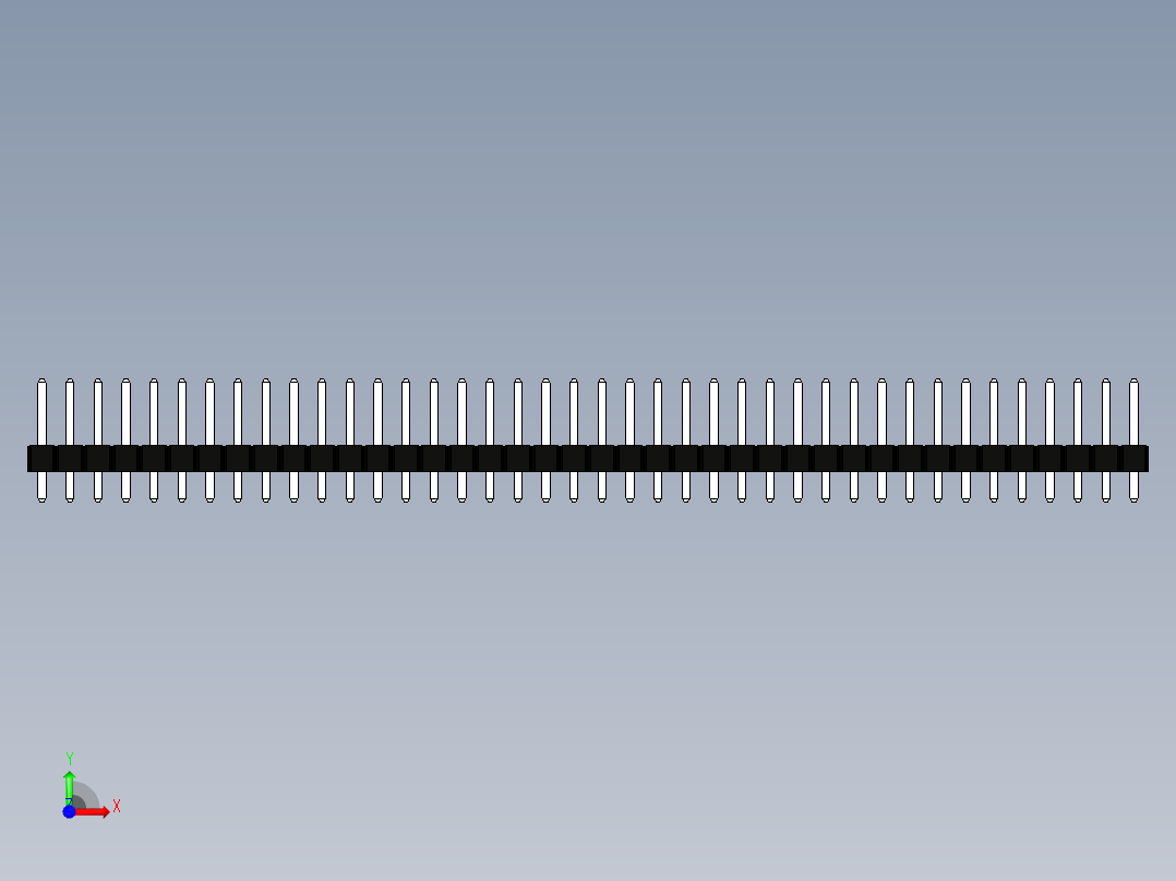 A0002895-2.54mm 阳针排针前视图