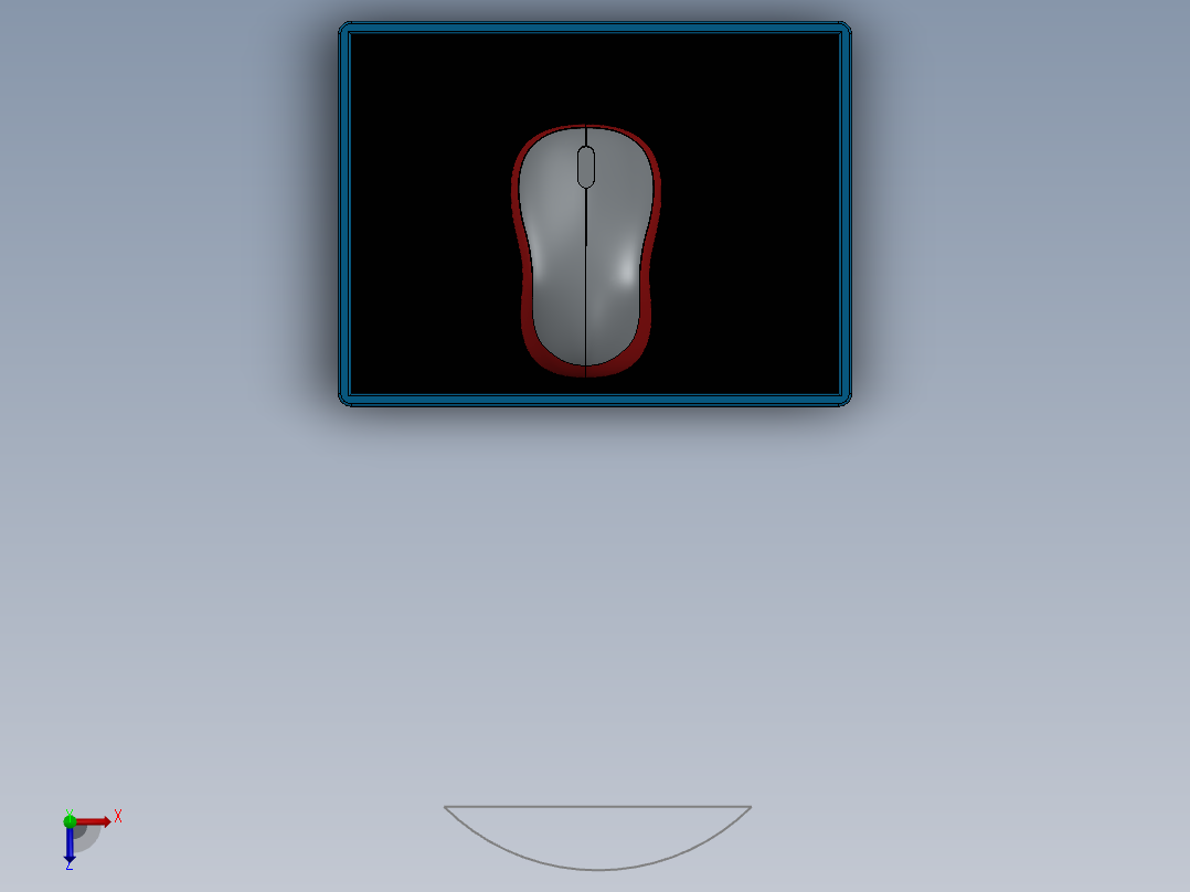 电脑桌(41)俯视图