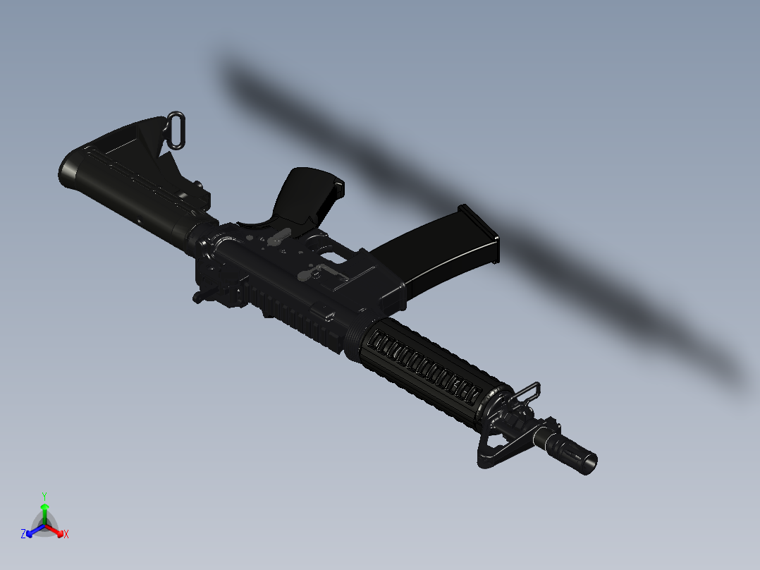 手枪左轮冲锋枪老式狙击步枪设计3D图纸custom-m4 X_T