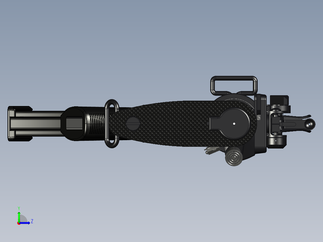 手枪左轮冲锋枪老式狙击步枪设计3D图纸custom-m4 X_T左视图
