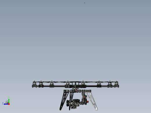 八旋翼航拍无人机3D模型图纸右视缩略图