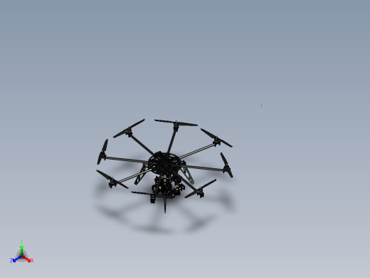 八旋翼航拍无人机3D模型图纸正等轴测缩略图