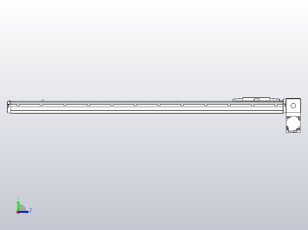 机器人皮带驱动直线轴TPA-GCB-120-P70-L900-RP-M20-N3左视图