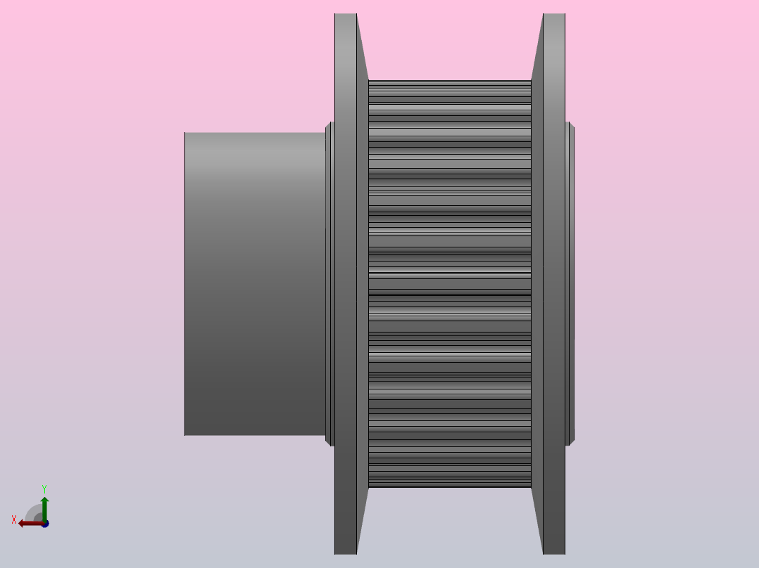 小凸缘型梯形齿同步带轮MXL型_SMXLDC-30-025-dc6-A后视图