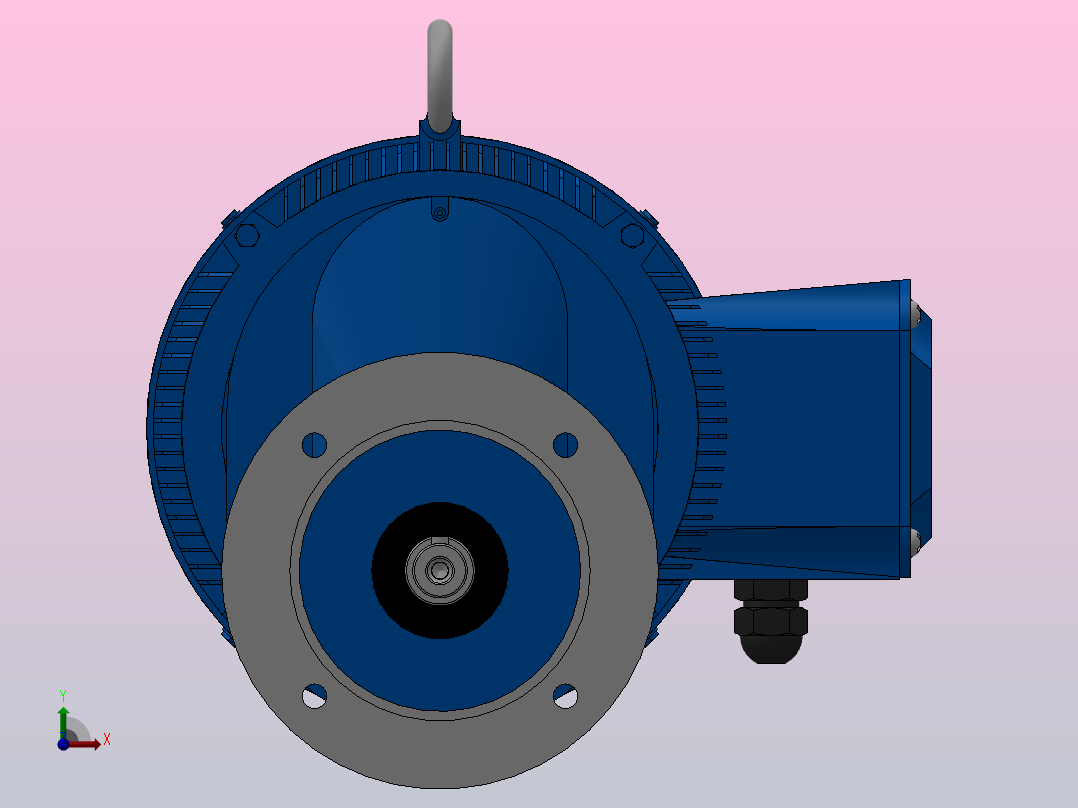 RXF57法兰轴伸式安装斜齿轮减速机RX57-Y3-4P-100-M1-0°-Φ160前视图