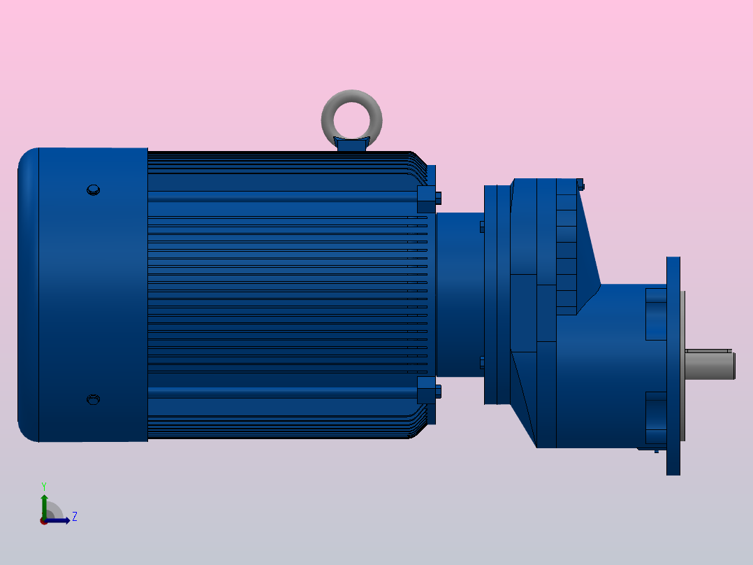 RXF57法兰轴伸式安装斜齿轮减速机RX57-Y3-4P-100-M1-0°-Φ160左视图