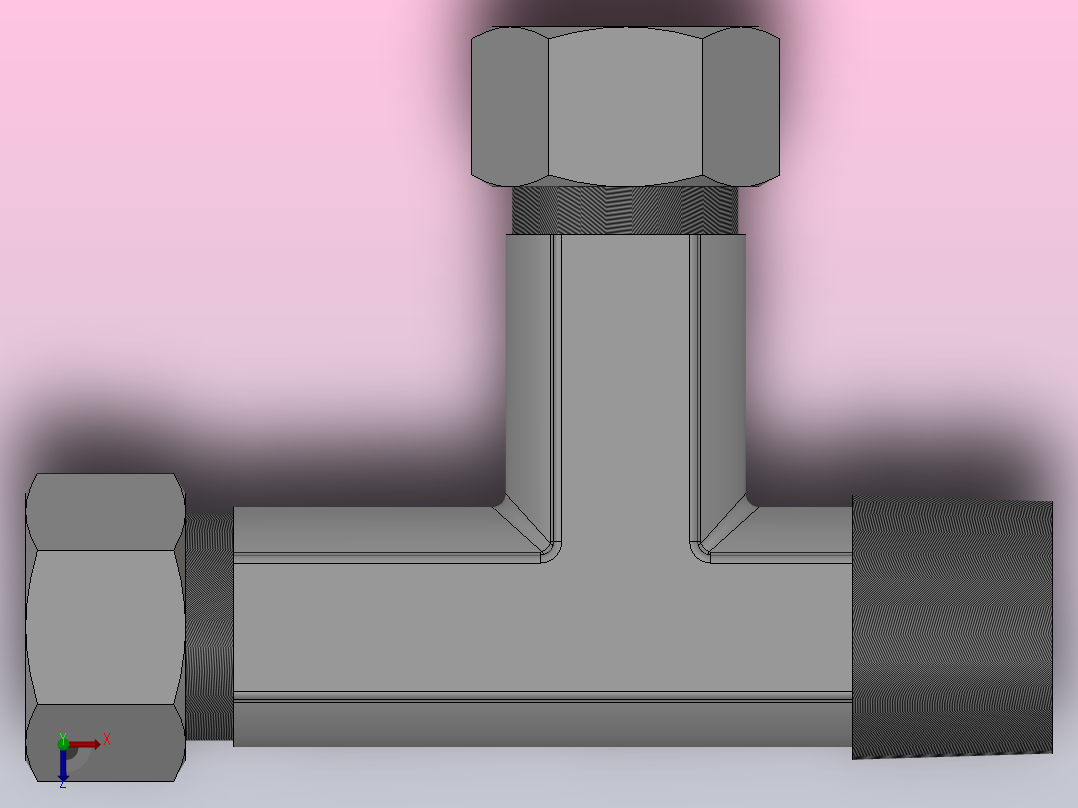 IKST 卡套螺纹侧三通接头_IKST04-01俯视图